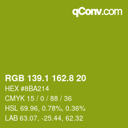 カラーコード: RGB 139.1 162.8 20 | qconv.com