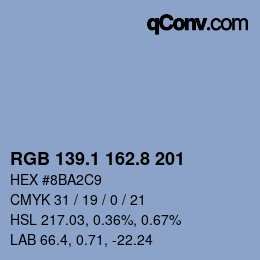Color code: RGB 139.1 162.8 201 | qconv.com