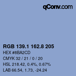 Color code: RGB 139.1 162.8 205 | qconv.com