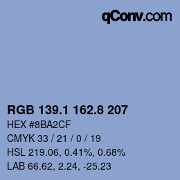 Code couleur: RGB 139.1 162.8 207 | qconv.com