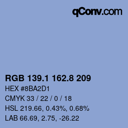 Color code: RGB 139.1 162.8 209 | qconv.com