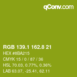 カラーコード: RGB 139.1 162.8 21 | qconv.com