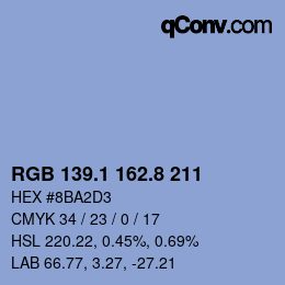Color code: RGB 139.1 162.8 211 | qconv.com