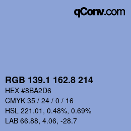 Color code: RGB 139.1 162.8 214 | qconv.com