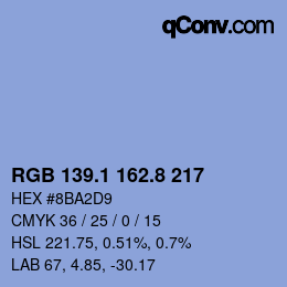 Color code: RGB 139.1 162.8 217 | qconv.com