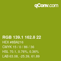 カラーコード: RGB 139.1 162.8 22 | qconv.com