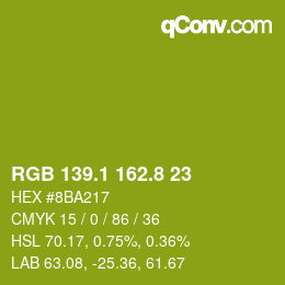 カラーコード: RGB 139.1 162.8 23 | qconv.com