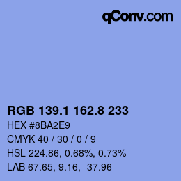 カラーコード: RGB 139.1 162.8 233 | qconv.com