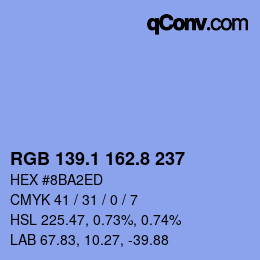 Color code: RGB 139.1 162.8 237 | qconv.com