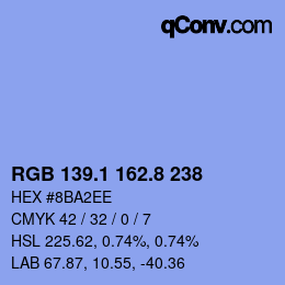 Color code: RGB 139.1 162.8 238 | qconv.com
