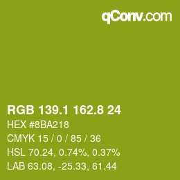 カラーコード: RGB 139.1 162.8 24 | qconv.com