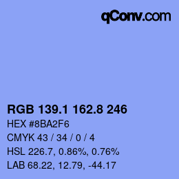Código de color: RGB 139.1 162.8 246 | qconv.com