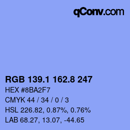Color code: RGB 139.1 162.8 247 | qconv.com