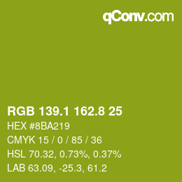 カラーコード: RGB 139.1 162.8 25 | qconv.com