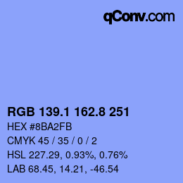 Color code: RGB 139.1 162.8 251 | qconv.com