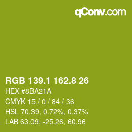 カラーコード: RGB 139.1 162.8 26 | qconv.com