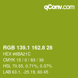 カラーコード: RGB 139.1 162.8 28 | qconv.com