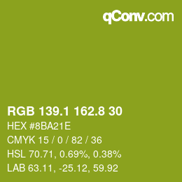 カラーコード: RGB 139.1 162.8 30 | qconv.com