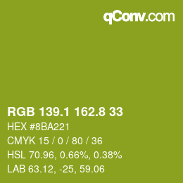 カラーコード: RGB 139.1 162.8 33 | qconv.com
