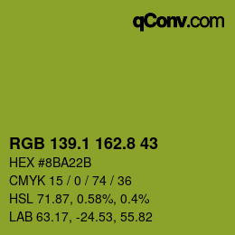 カラーコード: RGB 139.1 162.8 43 | qconv.com