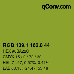 カラーコード: RGB 139.1 162.8 44 | qconv.com