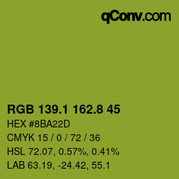 カラーコード: RGB 139.1 162.8 45 | qconv.com