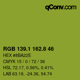 カラーコード: RGB 139.1 162.8 46 | qconv.com