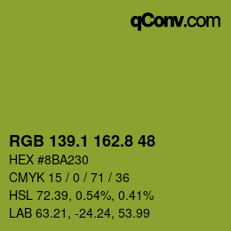 カラーコード: RGB 139.1 162.8 48 | qconv.com