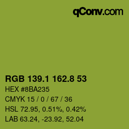 カラーコード: RGB 139.1 162.8 53 | qconv.com