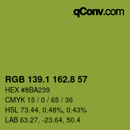 カラーコード: RGB 139.1 162.8 57 | qconv.com