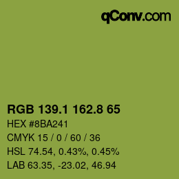 カラーコード: RGB 139.1 162.8 65 | qconv.com