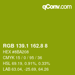 カラーコード: RGB 139.1 162.8 8 | qconv.com