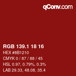 カラーコード: RGB 139.1 18 16 | qconv.com