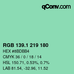 カラーコード: RGB 139.1 219 180 | qconv.com