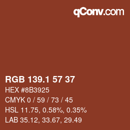 カラーコード: RGB 139.1 57 37 | qconv.com