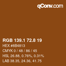 Color code: RGB 139.1 72.8 19 | qconv.com