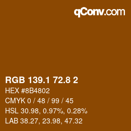 Color code: RGB 139.1 72.8 2 | qconv.com