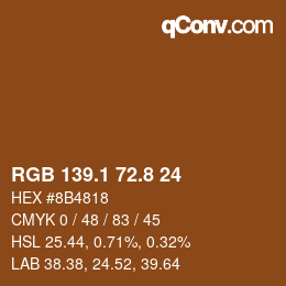 Color code: RGB 139.1 72.8 24 | qconv.com