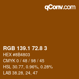 Color code: RGB 139.1 72.8 3 | qconv.com
