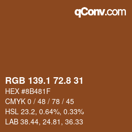 Color code: RGB 139.1 72.8 31 | qconv.com
