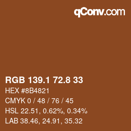 Código de color: RGB 139.1 72.8 33 | qconv.com