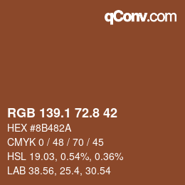 Color code: RGB 139.1 72.8 42 | qconv.com