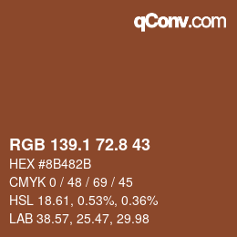 Color code: RGB 139.1 72.8 43 | qconv.com