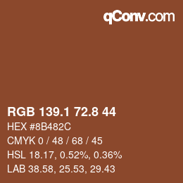 Color code: RGB 139.1 72.8 44 | qconv.com