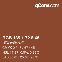 Color code: RGB 139.1 72.8 46 | qconv.com