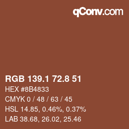 Color code: RGB 139.1 72.8 51 | qconv.com