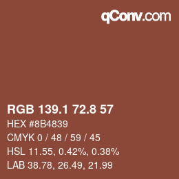 Color code: RGB 139.1 72.8 57 | qconv.com