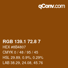 Código de color: RGB 139.1 72.8 7 | qconv.com