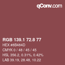 Color code: RGB 139.1 72.8 77 | qconv.com