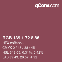 Color code: RGB 139.1 72.8 86 | qconv.com